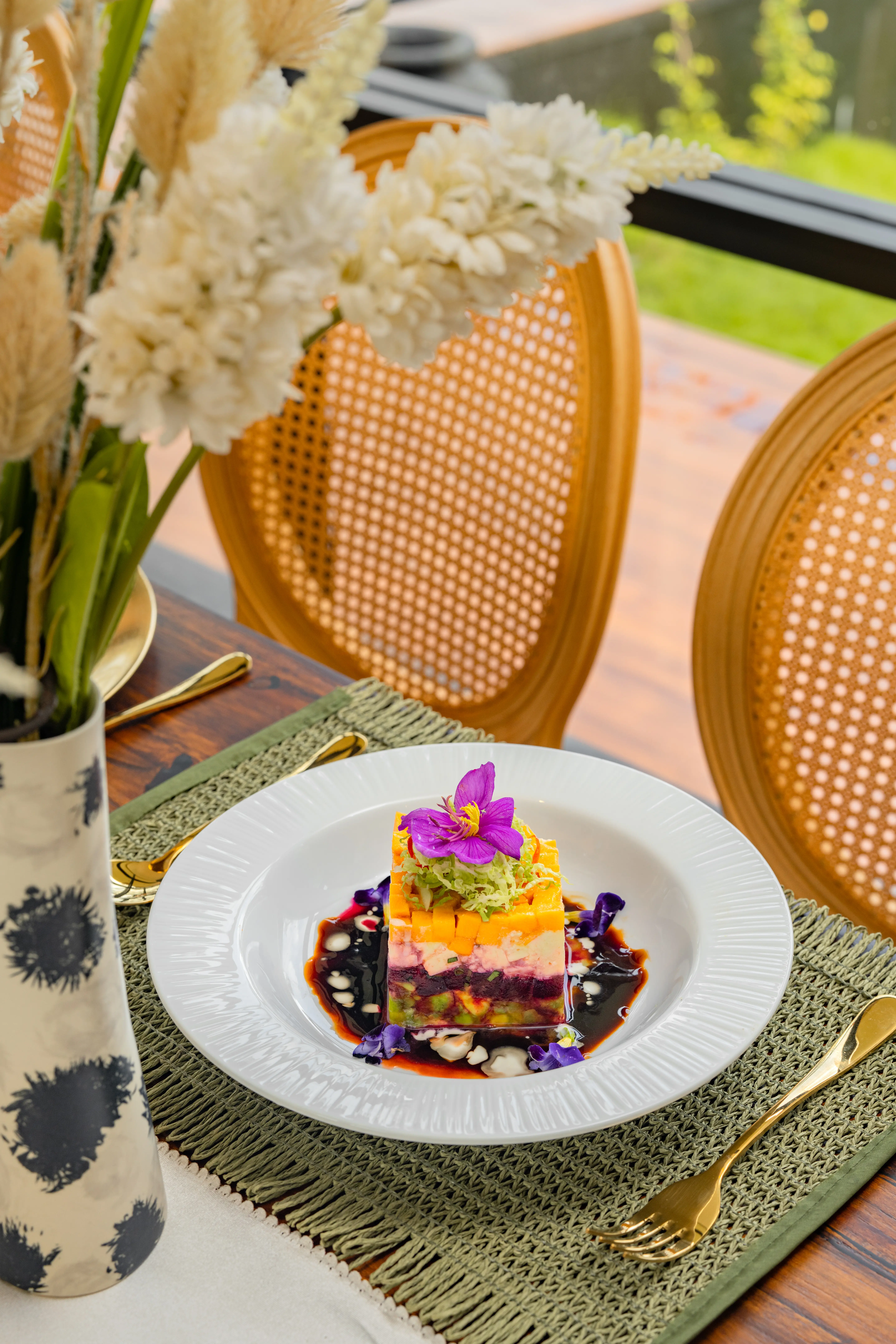 Dessert table with cakes and sweets